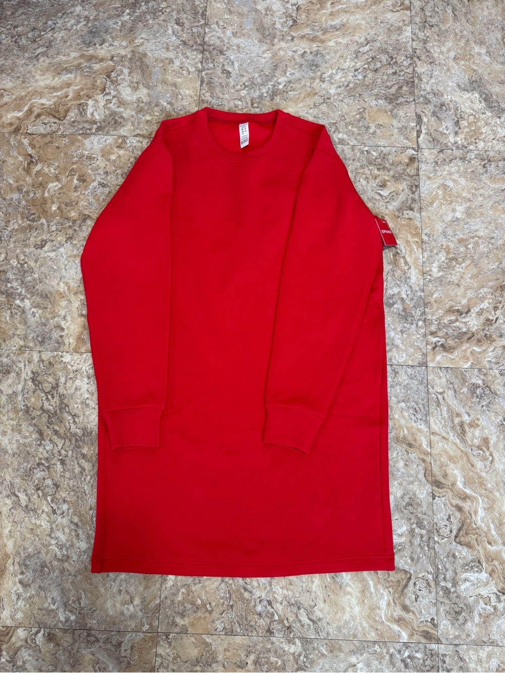 SPANX Bright Red Long Sleeve Sweatshirt Dress